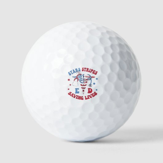 Stars Streifen E D Rettend Leben Golfball (Vorderseite)