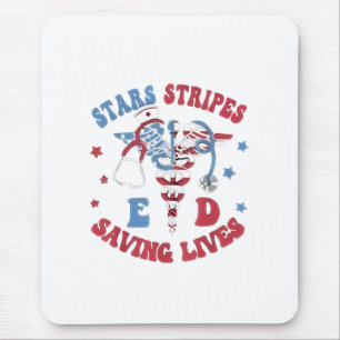 Stars Streifen E D Rettend Leben Mousepad