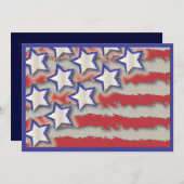 Stars & Streifen Flag 4. Juli Party Einladung (Vorne/Hinten)