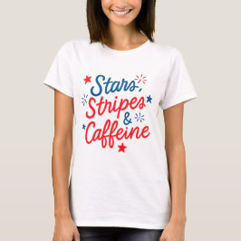 Stars, Streifen und Koffein T-Shirt