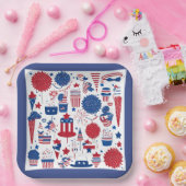 Stars, Streifen und Shenanigans Square Papierplatt Pappteller (Party)