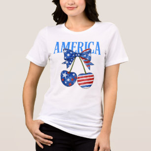 "Stars, Streifen und süßer amerikanischer Stolz Tri-Blend Shirt