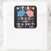 Stars Stripes and Equal Rights Shirt Quadratischer Aufkleber (Tasche)
