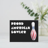 Stars & Stripes Button - Proud American Bowler Postkarte (Stehend Vorderseite)