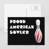 Stars & Stripes Button - Proud American Bowler Postkarte (Vorne/Hinten)