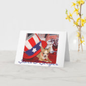 Stars & Stripes Chihuahua Karte (Gelbe Blume)