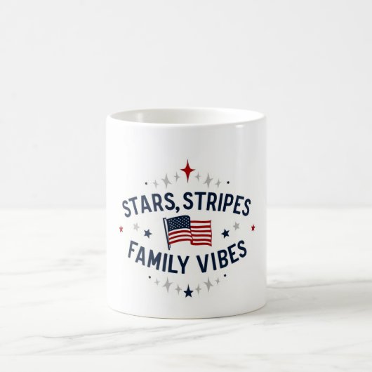 Stars Stripes Family Vibes Patriotische Tasse USA (Mittel)