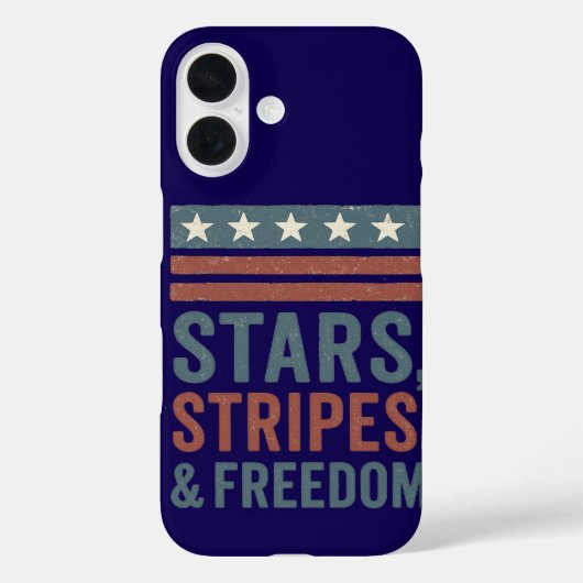 Stars Stripes & Freedom iPhone Case Patriotic USA (Rückseite)