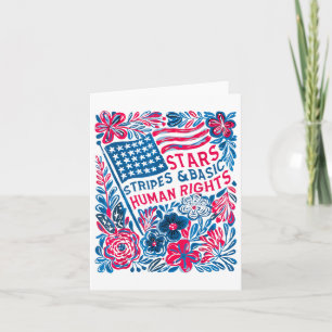 Stars Stripes Human Rights 4. Juli Floral Amer Karte