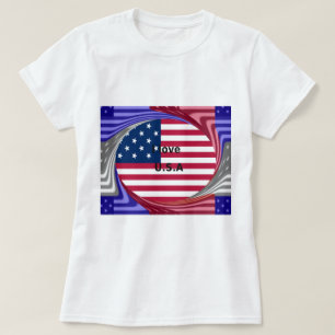 Stars & Stripes & Liebe: Ein Patriotic USA Design T-Shirt