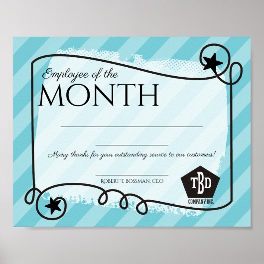 Stars Stripes Mitarbeiter des Monatszertifikats Poster (Vorne)