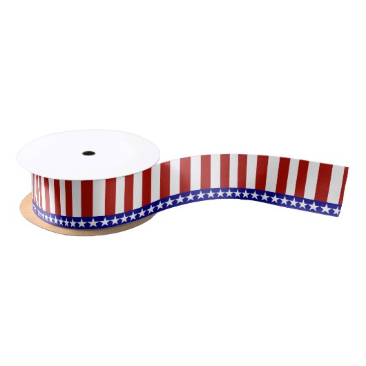Stars & Stripes of Red White and Blue Satinband (Spule)
