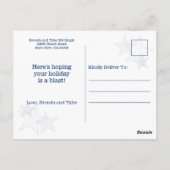 Stars Stripes Patriotic 4. Juli Typografie Postkarte (Rückseite)