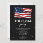Stars Stripes Patriotic American Flag 4. Juli Einladung (Vorderseite)