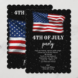 Stars Stripes Patriotic American Flag 4. Juli Einladung