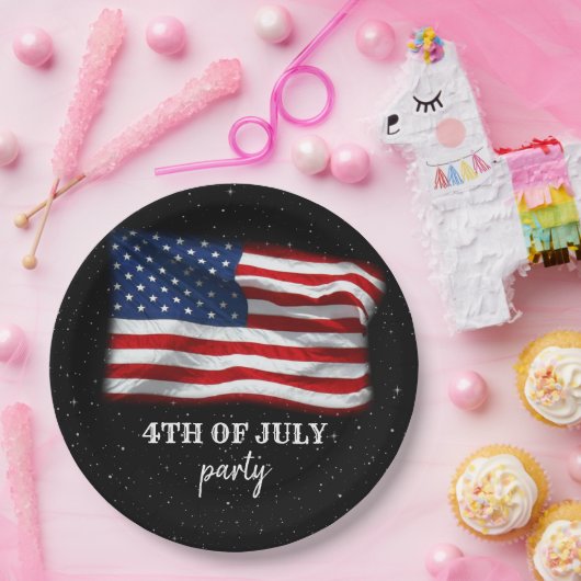 Stars Stripes Patriotic American Flag 4. Juli Pappteller (Party)