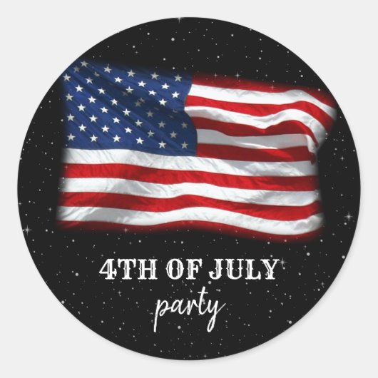 Stars Stripes Patriotic American Flag 4. Juli Runder Aufkleber (Vorderseite)