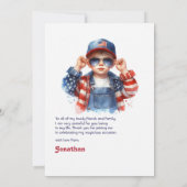 Stars & Stripes Patriotischer Junge Geburtstag Vie Dankeskarte (Rückseite)