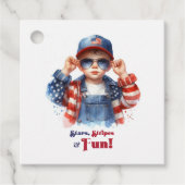 Stars & Stripes Patriotischer Junge Geburtstag Vie Geschenkanhänger (Vorderseite)