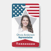 Stars Stripes Red White Blue Foto ID Ausweis (Vorderseite)