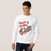 Stars Stripes Reproduktionsrechte Lippenstift Amer Sweatshirt (Vorne ganz)