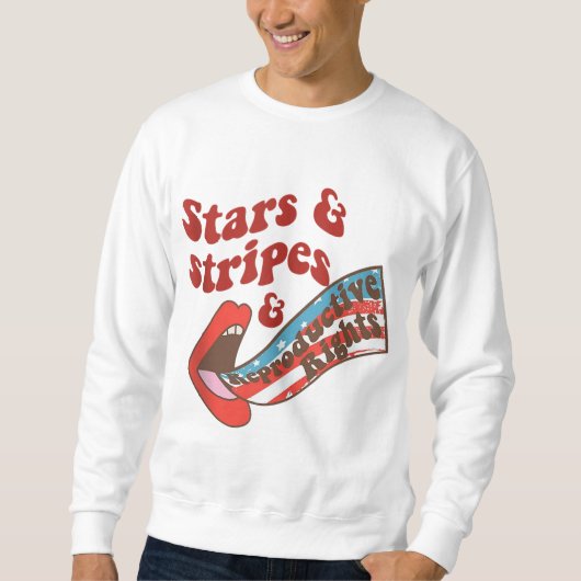 Stars Stripes Reproduktionsrechte Lippenstift Amer Sweatshirt (Vorderseite)