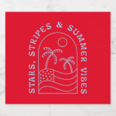 Stars Stripes und Summer Vibes Bierflaschenetikett (Einzelnes Label)