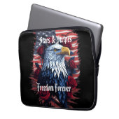 Stars & Stripes USA Flag Bald Adler mit Rose Laptopschutzhülle (Vorderseite Links)