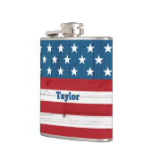 Stars Stripes USA Flag Patriotic Rustikales Land Flachmann (Links)