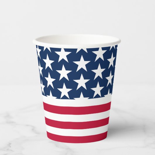 Stars Stripes USA Flaggen Papier Cup Pappbecher (Vorderseite)