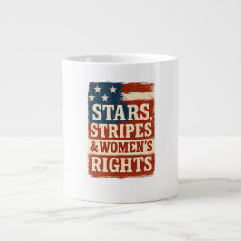Stars, Stripes & Women’s Rights Distressed Flag Jumbo-Tasse