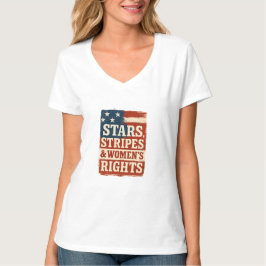 Stars, Stripes & Women’s Rights Distressed Flag T-Shirt