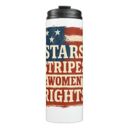 Stars, Stripes & Women’s Rights Distressed Flag Thermosbecher