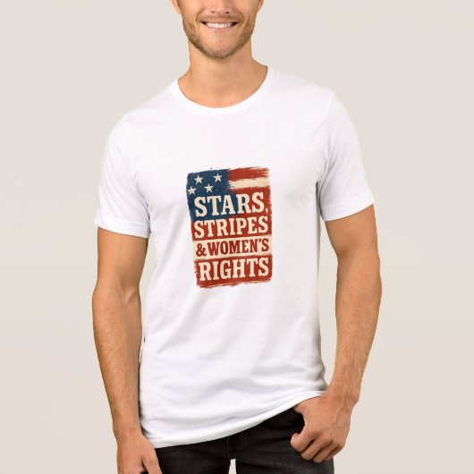 Stars, Stripes & Women’s Rights Distressed Flag Tri-Blend Shirt (Vorderseite)