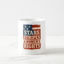 Stars, Stripes & Women’s Rights Distressed Flag Verwandlungstasse