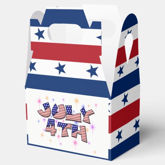 Stars Strips Wortart Juli Vierte Gastgeschenk Box Geschenkschachtel (Geöffnet)