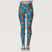 Stars Sun Moon Clouds Night Sky Blue Leggings (Vorderseite)
