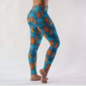Stars Sun Moon Clouds Night Sky Blue Leggings