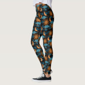 Stars Sun Moon Himmelsmuster Schwarz Leggings (Links)