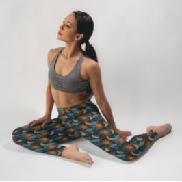 Stars Sun Moon Himmelsmuster Schwarz Leggings