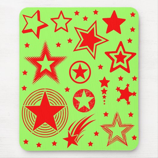 Stars Tattoos rot + Ihre Ideen Mousepad (Vorne)