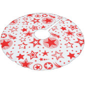 Stars Tattoos rot + Ihre Ideen Polyester Weihnachtsbaumdecke (Schrägansicht)