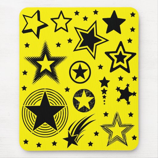 Stars Tattoos schwarz + Ihre Ideen Mousepad (Vorne)