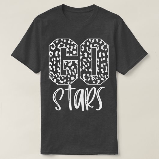 Stars Team Mascot School Spirit Game Night Leopard T-Shirt (Design vorne)