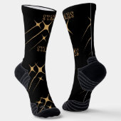 Stars Text Name gedruckt Schwarze Farbe Hintergrun Socken (Gewinkelt)