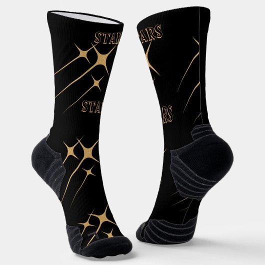 Stars Text Name gedruckt Schwarze Farbe Hintergrun Socken (Gewinkelt)