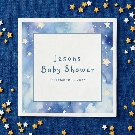 Stars träumen Baby Dusche blaue Einladung Serviette