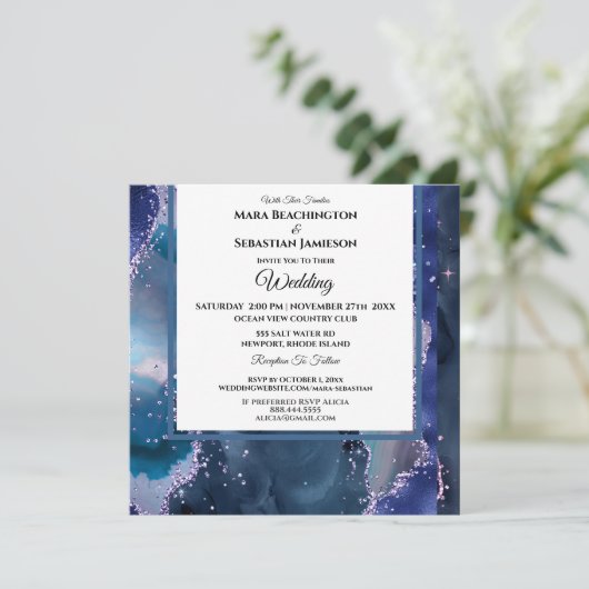 *~* Stars UAWG Website AGATE AR13 Lavender Wedding Einladung (Stehend Vorderseite)