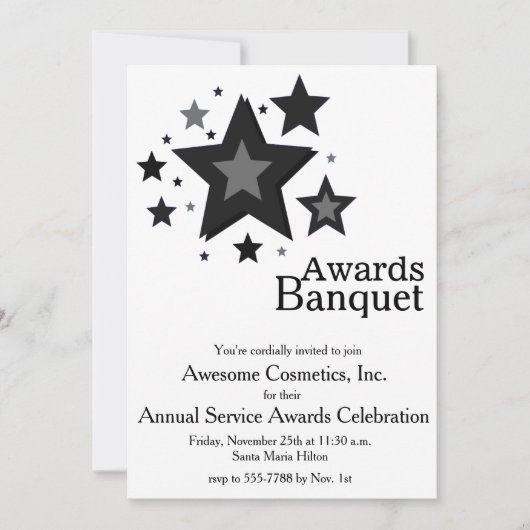 Stars über White Business Event Party Einladung (Vorderseite)