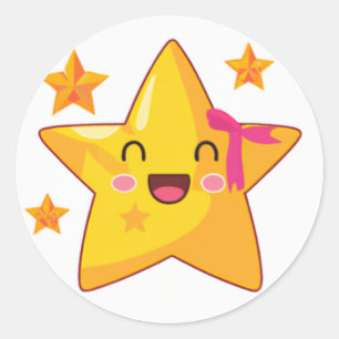 Stars überall runder aufkleber
